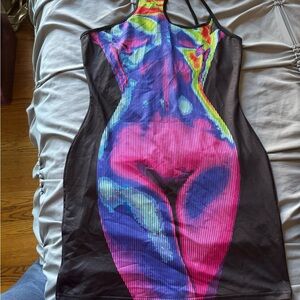 Vibrant Multicolor Halter Dress